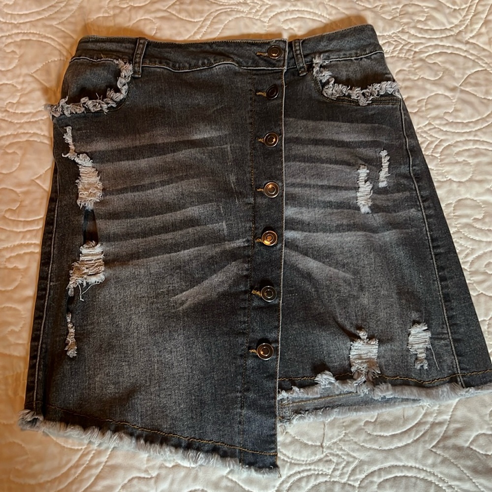 Asymmetrical grey denim skirt. Never worn